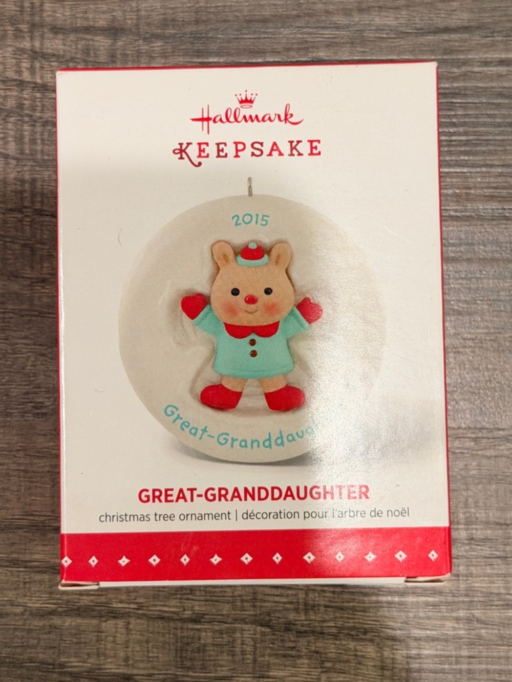 Hallmark Keepsake Great-Granddaughter Ornament in Red and Aqua